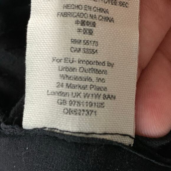 Free People S Ruffles Mixed Media Jacket Charcoal Steampunk Grunge - Picture 10 of 10